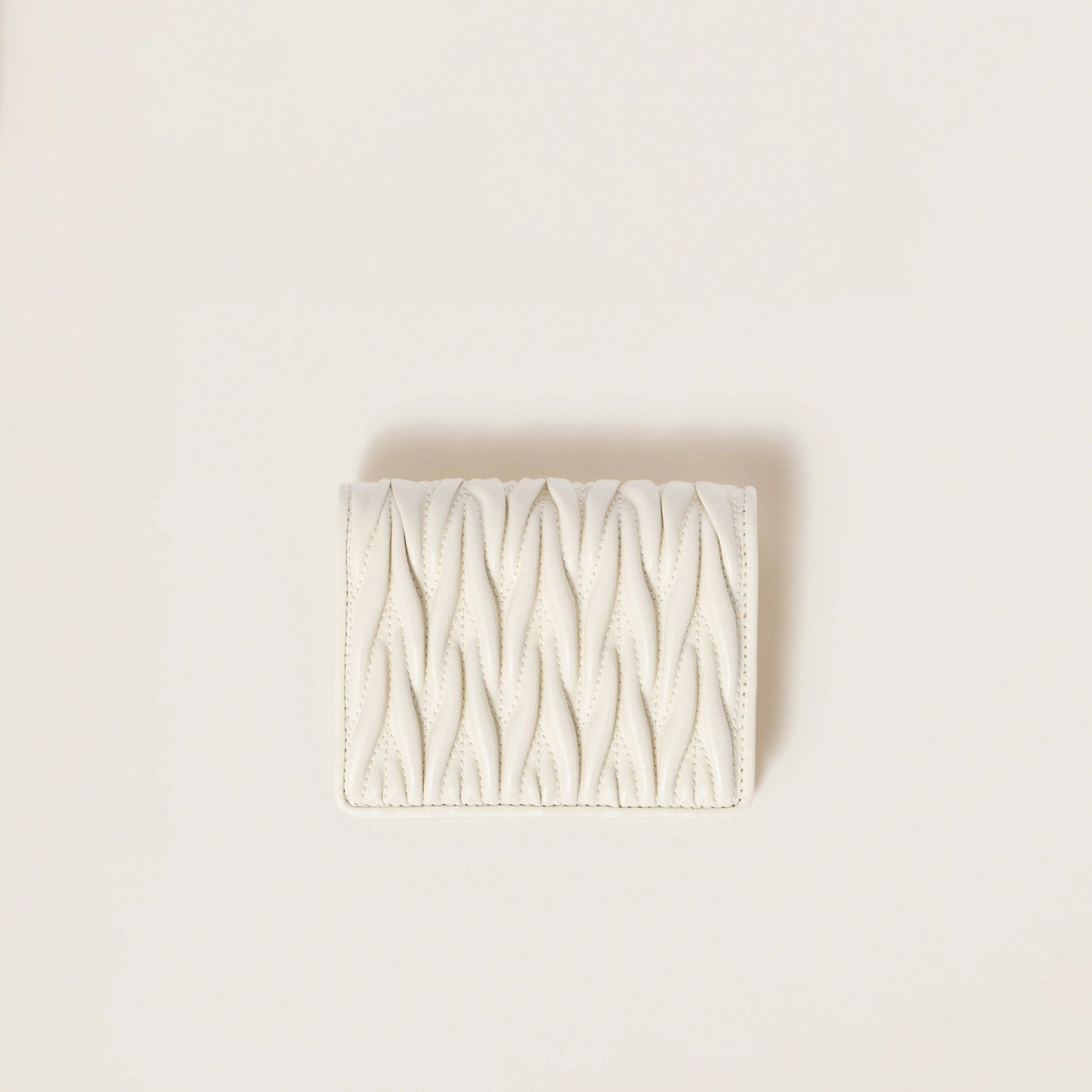 Small matelassé nappa leather wallet