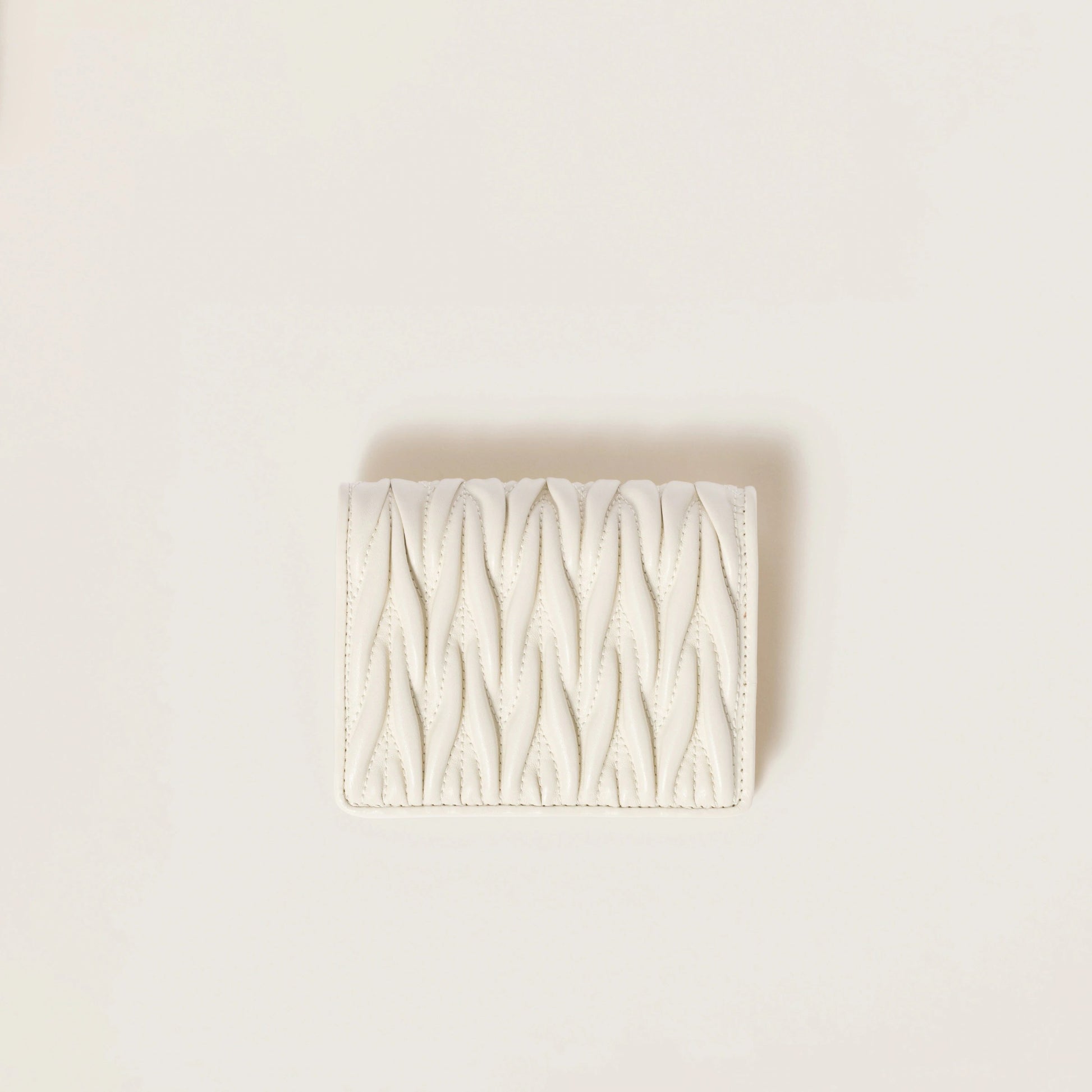 Small matelassé nappa leather wallet