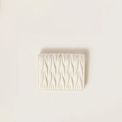 Small matelassé nappa leather wallet