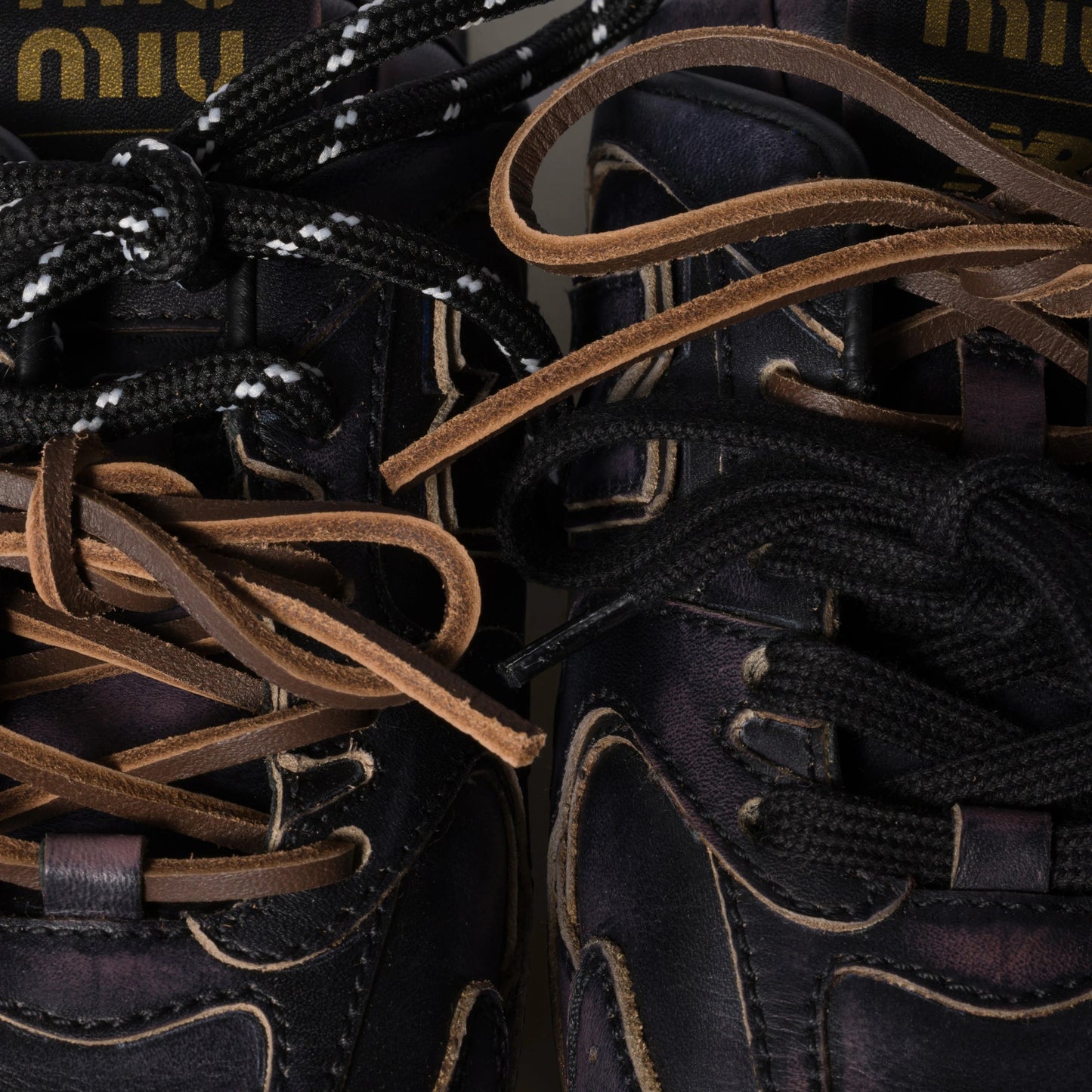 New Balance X Miu Miu 530 SL deco calf leather mules