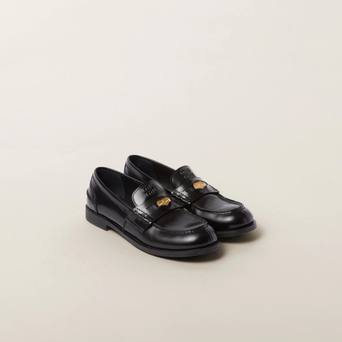 Brushed leather penny loafers