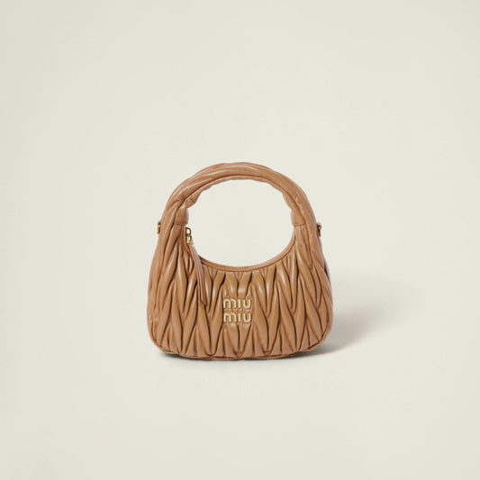 Wander matelassé nappa leather hobo bag