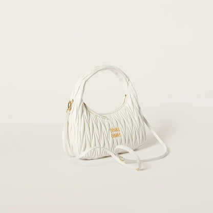 Wander matelassé nappa leather hobo bag