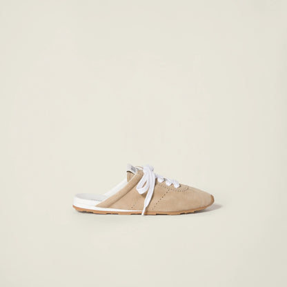 Plume suede mules