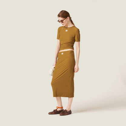Stretch jersey skirt