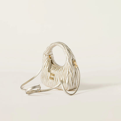 Wander matelassé nappa leather hobo bag