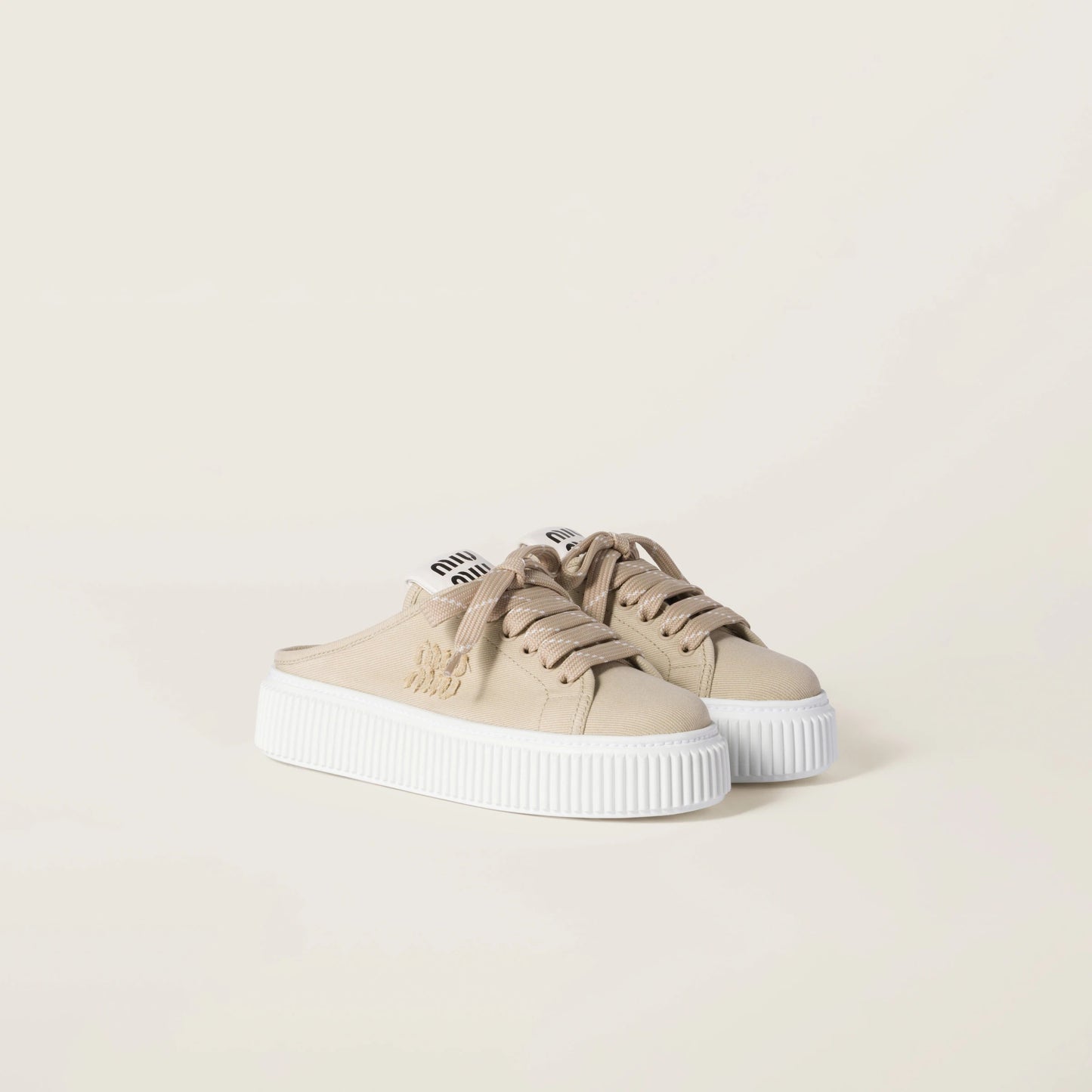 Denim sneaker mules