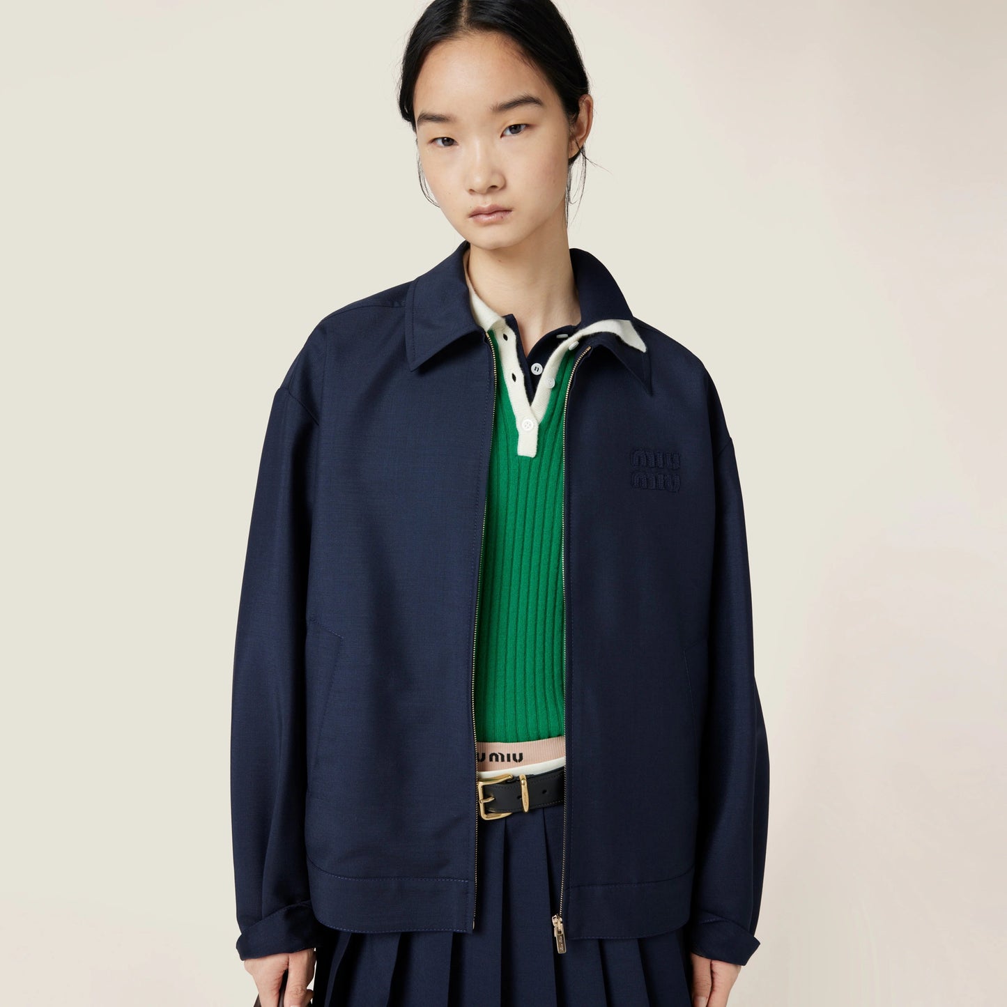 Mohair blouson jacket