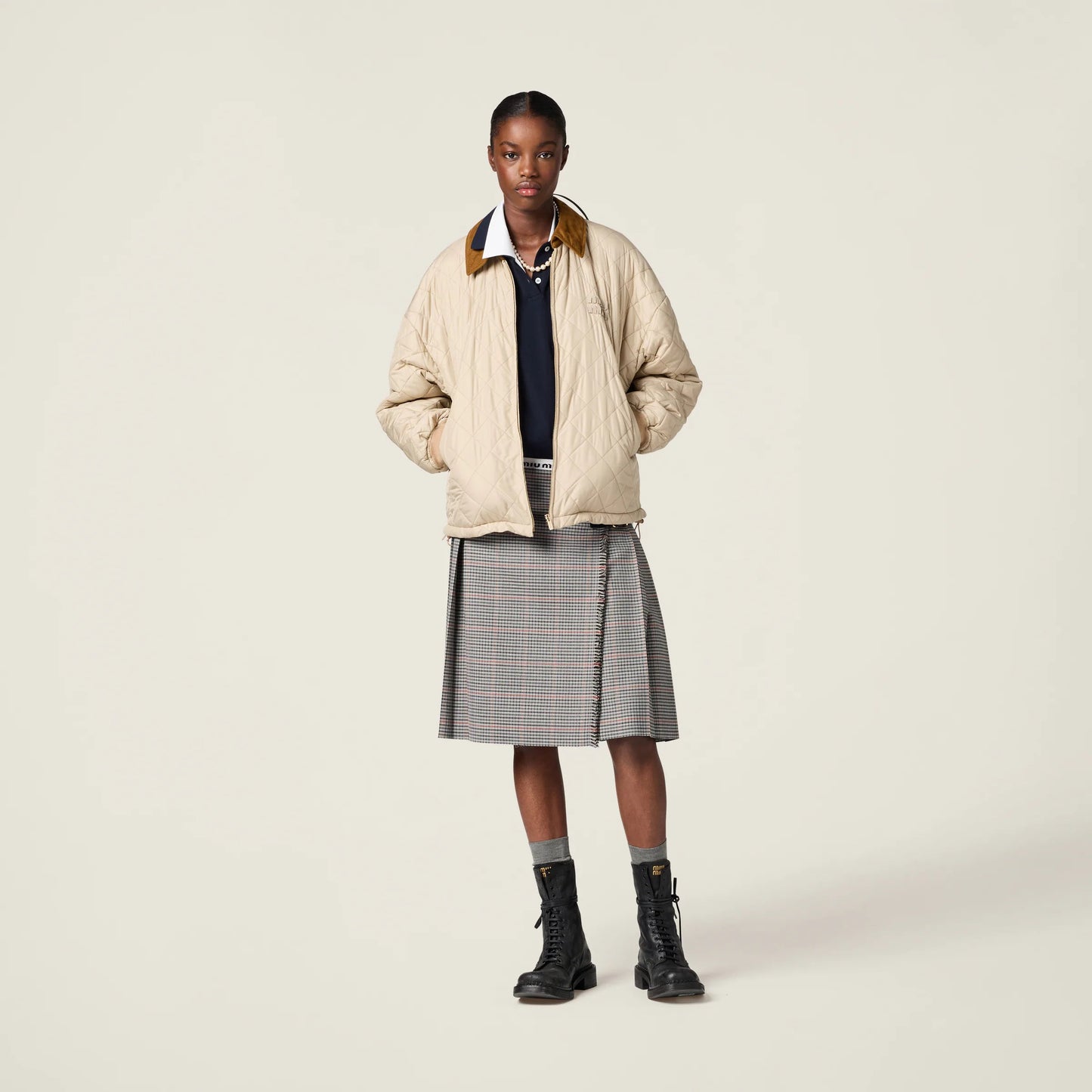 Technical fabric blouson jacket