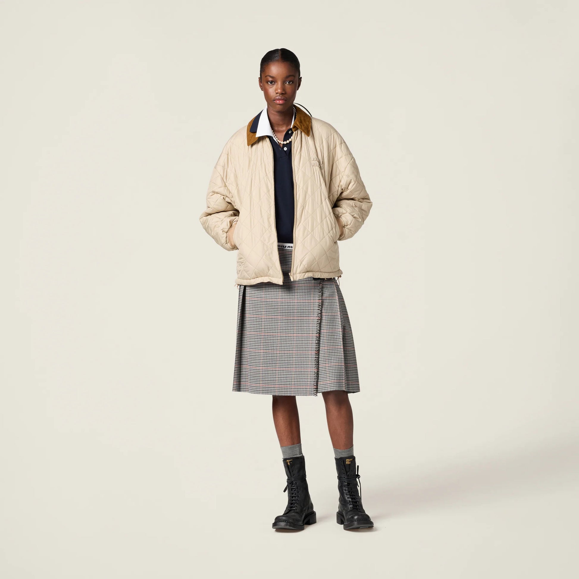 Technical fabric blouson jacket