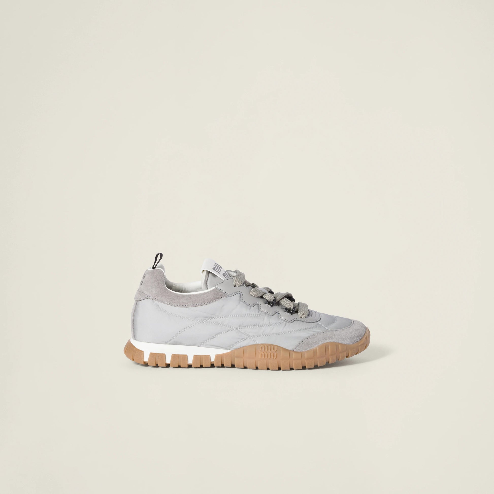 Tyre technical fabric and suede sneakers