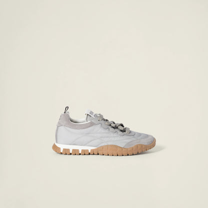 Tyre technical fabric and suede sneakers