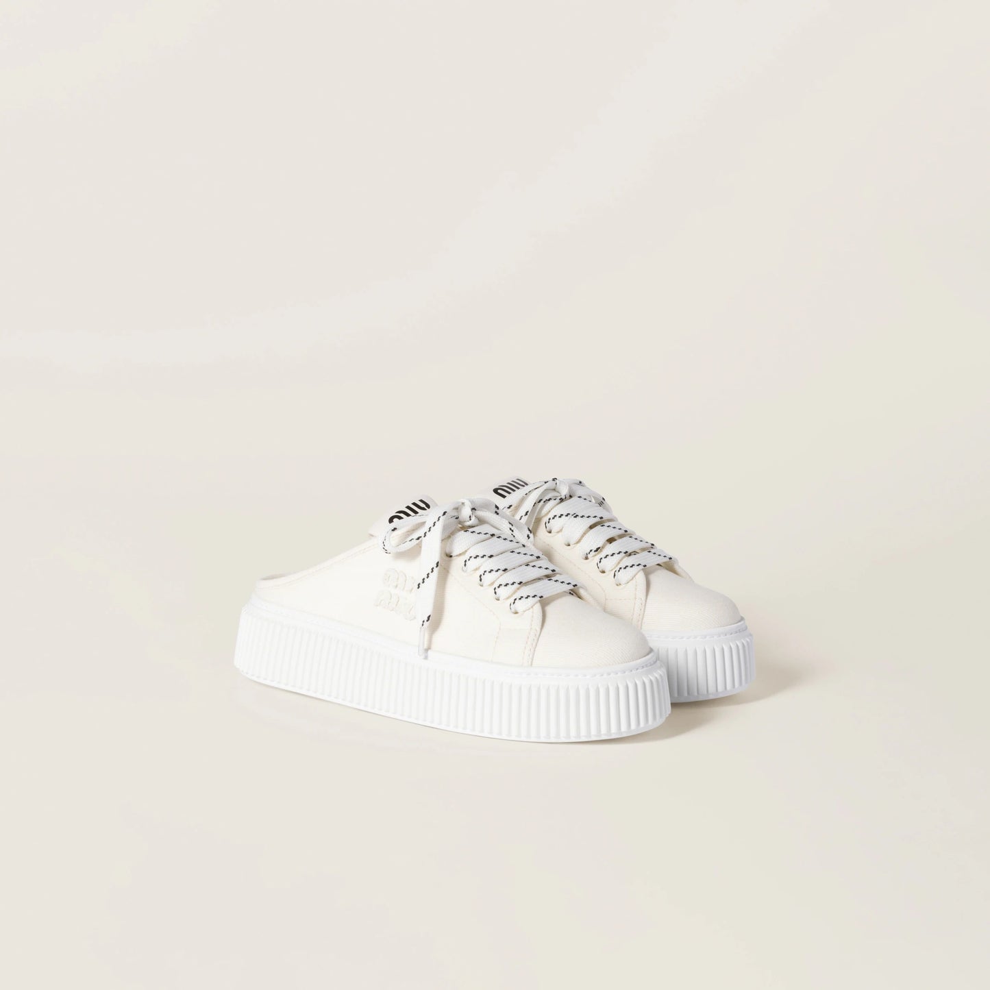 Denim sneaker mules