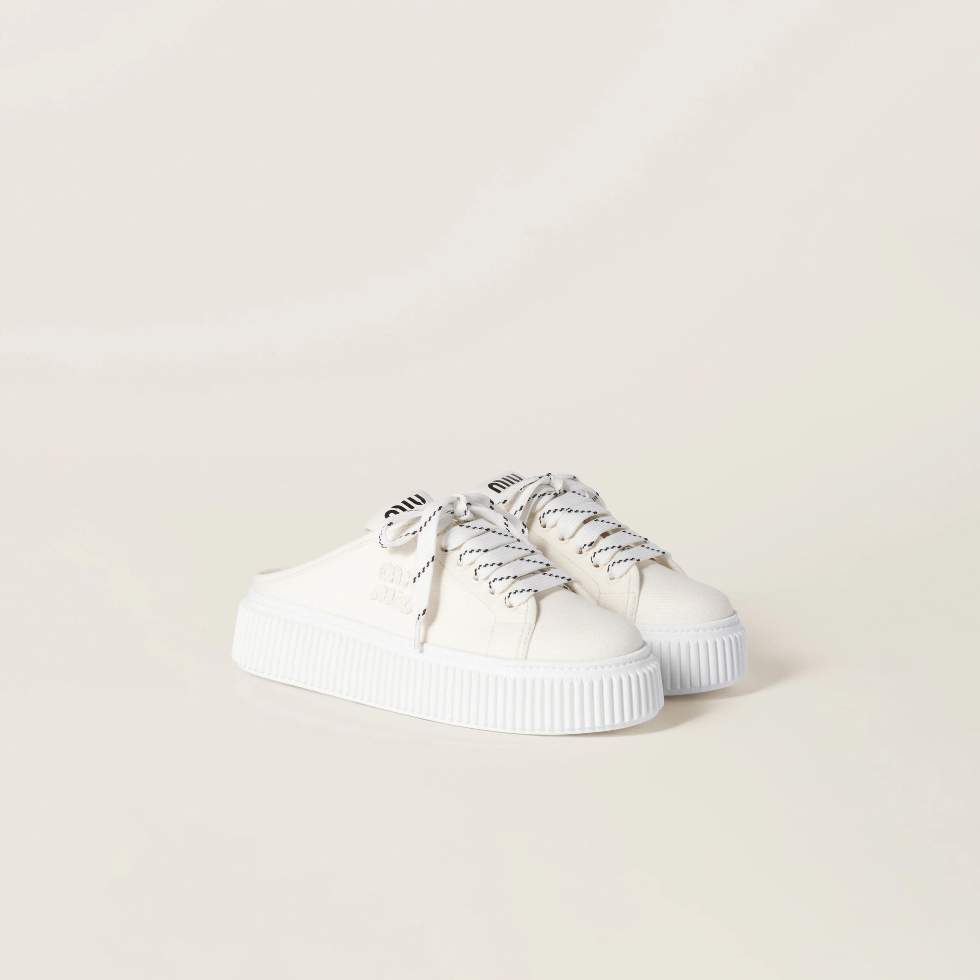 Denim sneaker mules