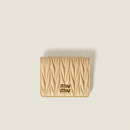 Small matelassé nappa leather wallet