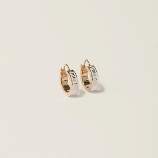 Enameled metal earrings