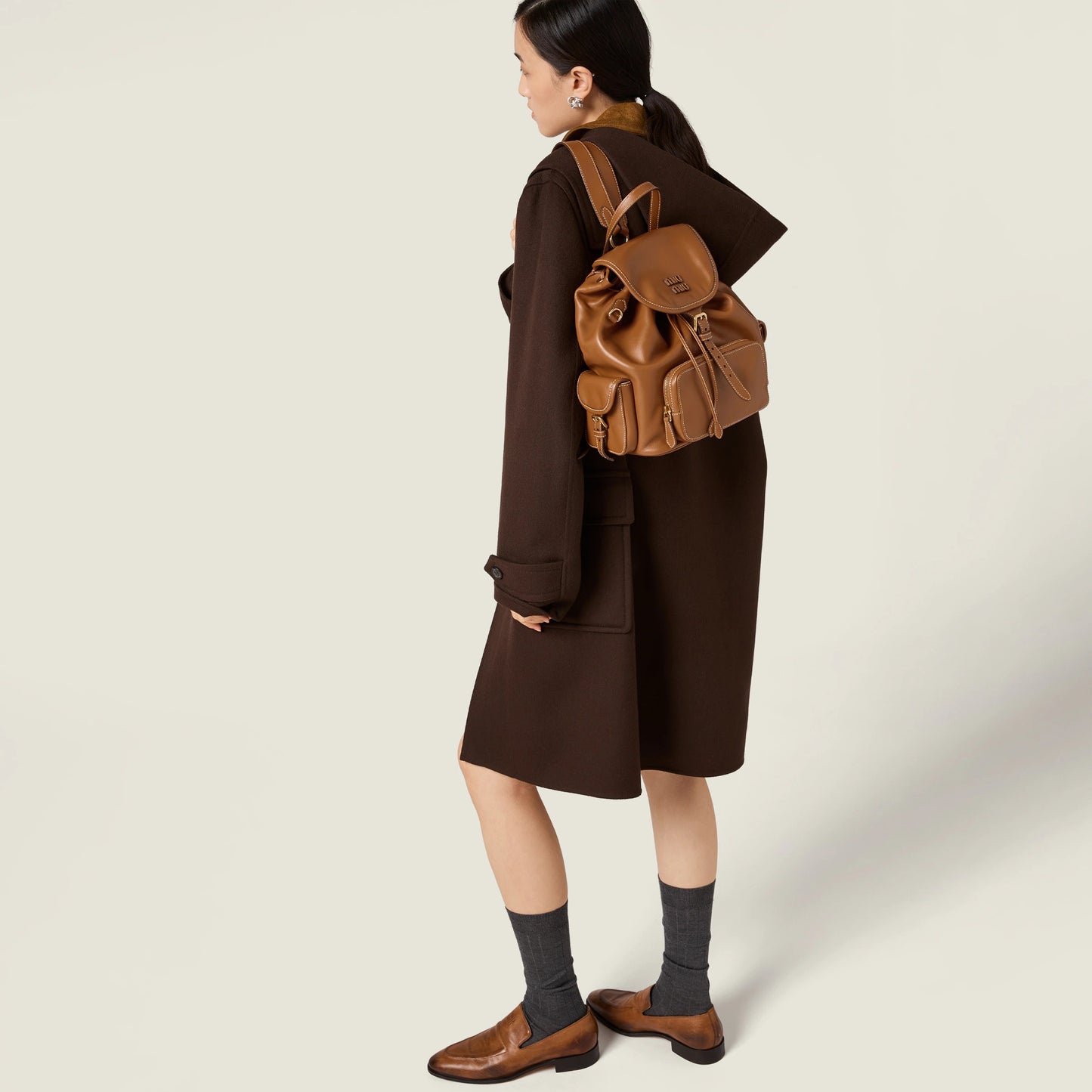 Leather backpack