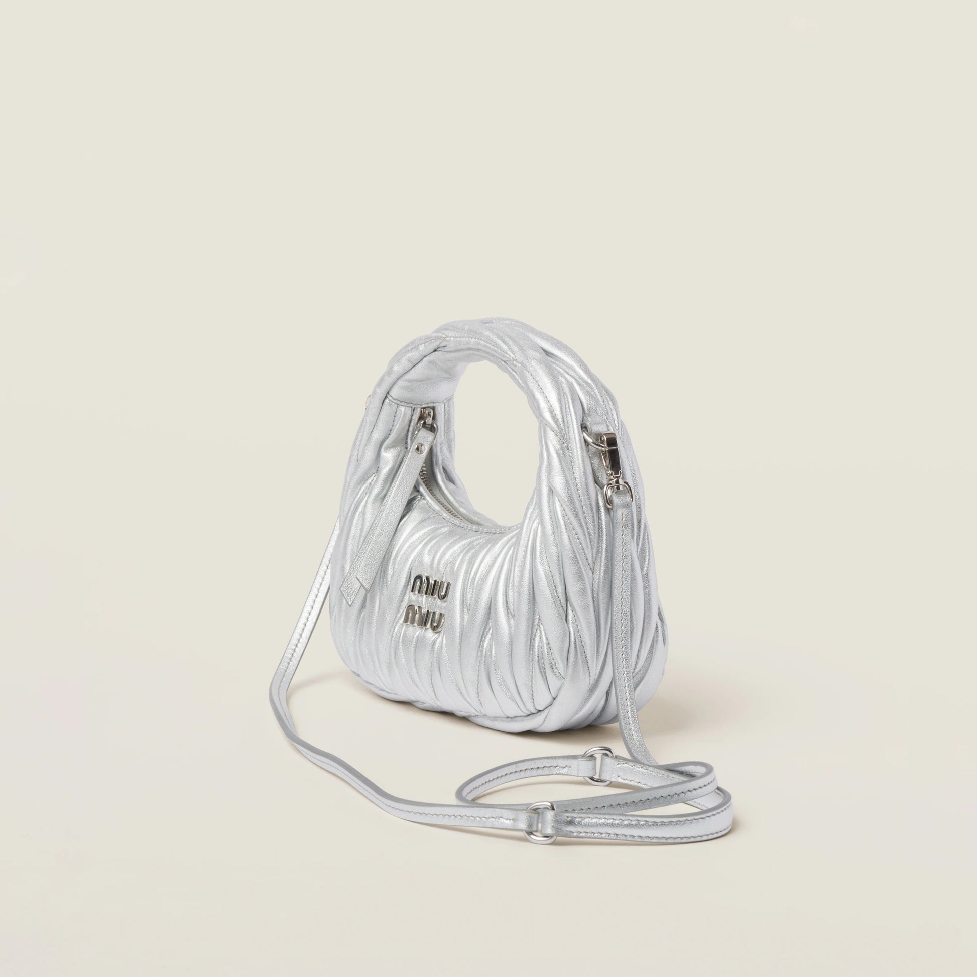 Wander matelassé nappa leather hobo mini-bag