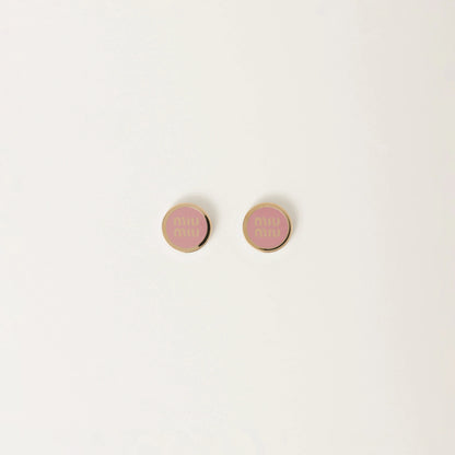 Enameled metal earrings