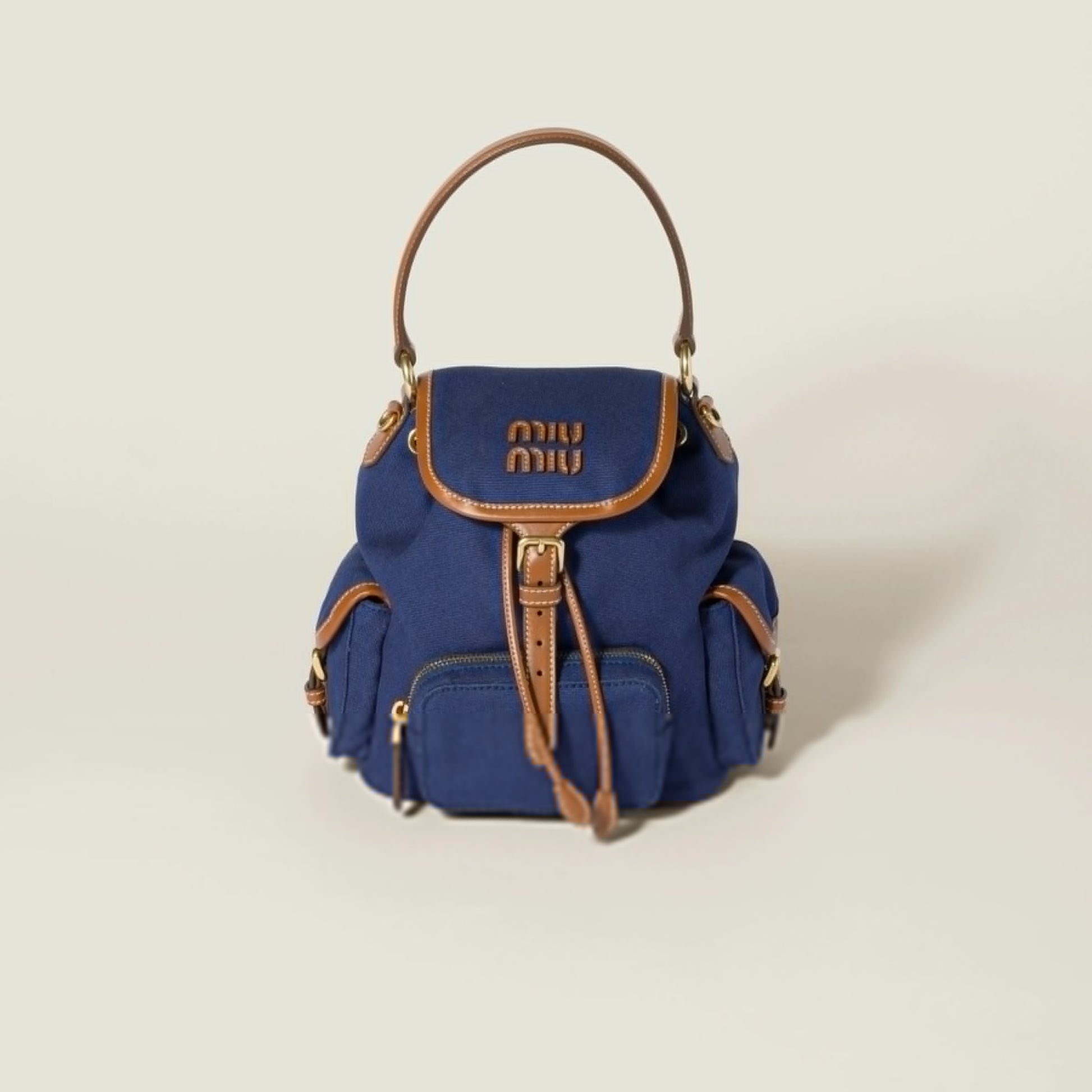 Canvas and leather backpack