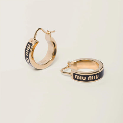 Enameled metal earrings
