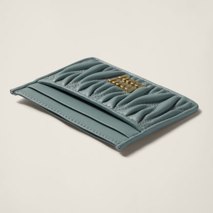 Matelassé nappa leather card holder