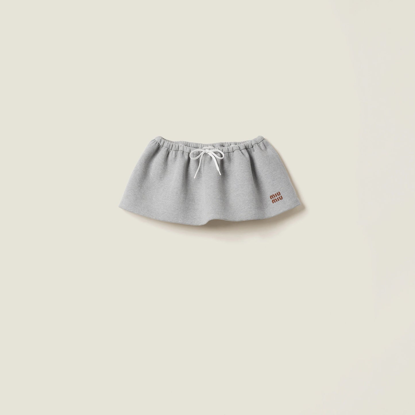Padded cotton fleece miniskirt