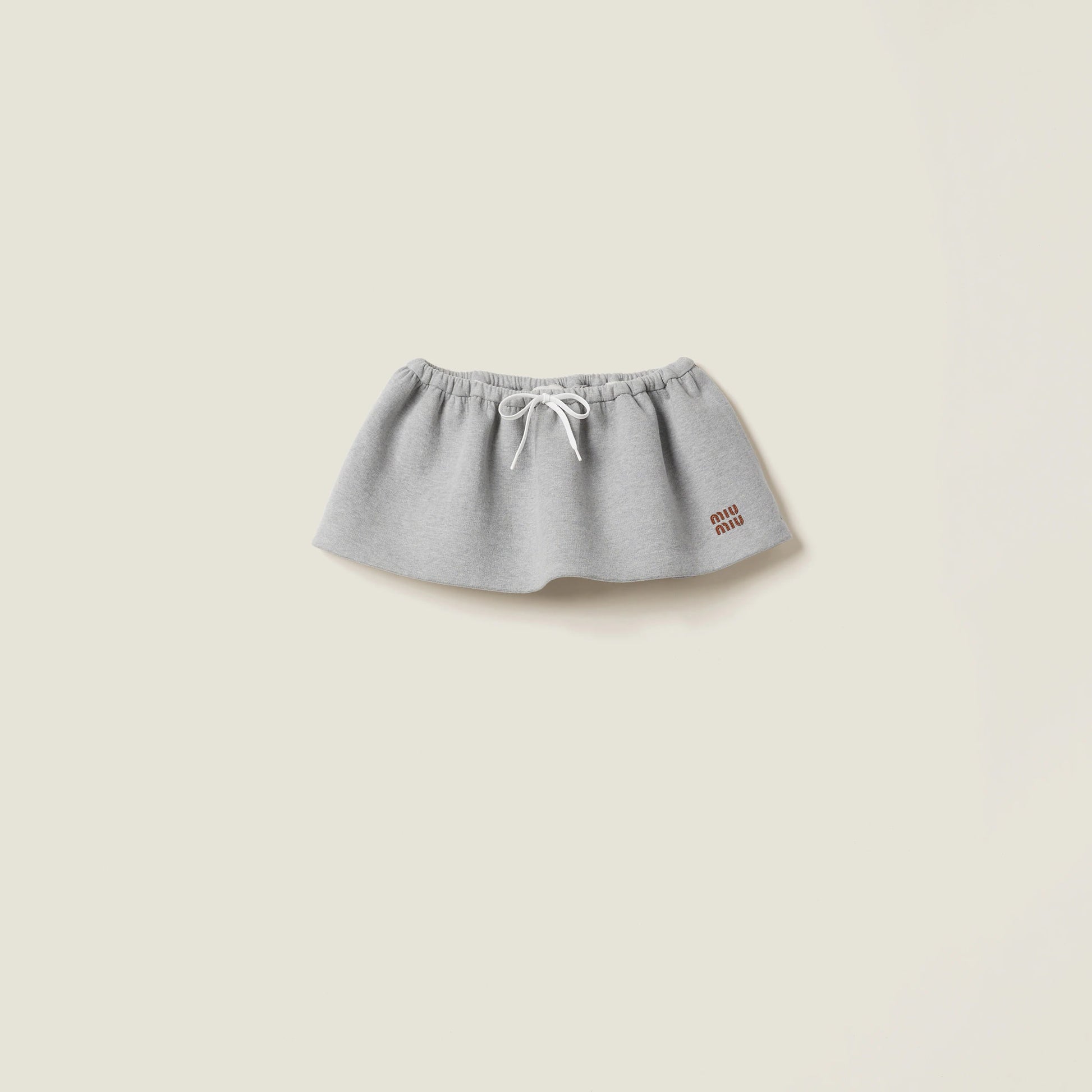 Padded cotton fleece miniskirt