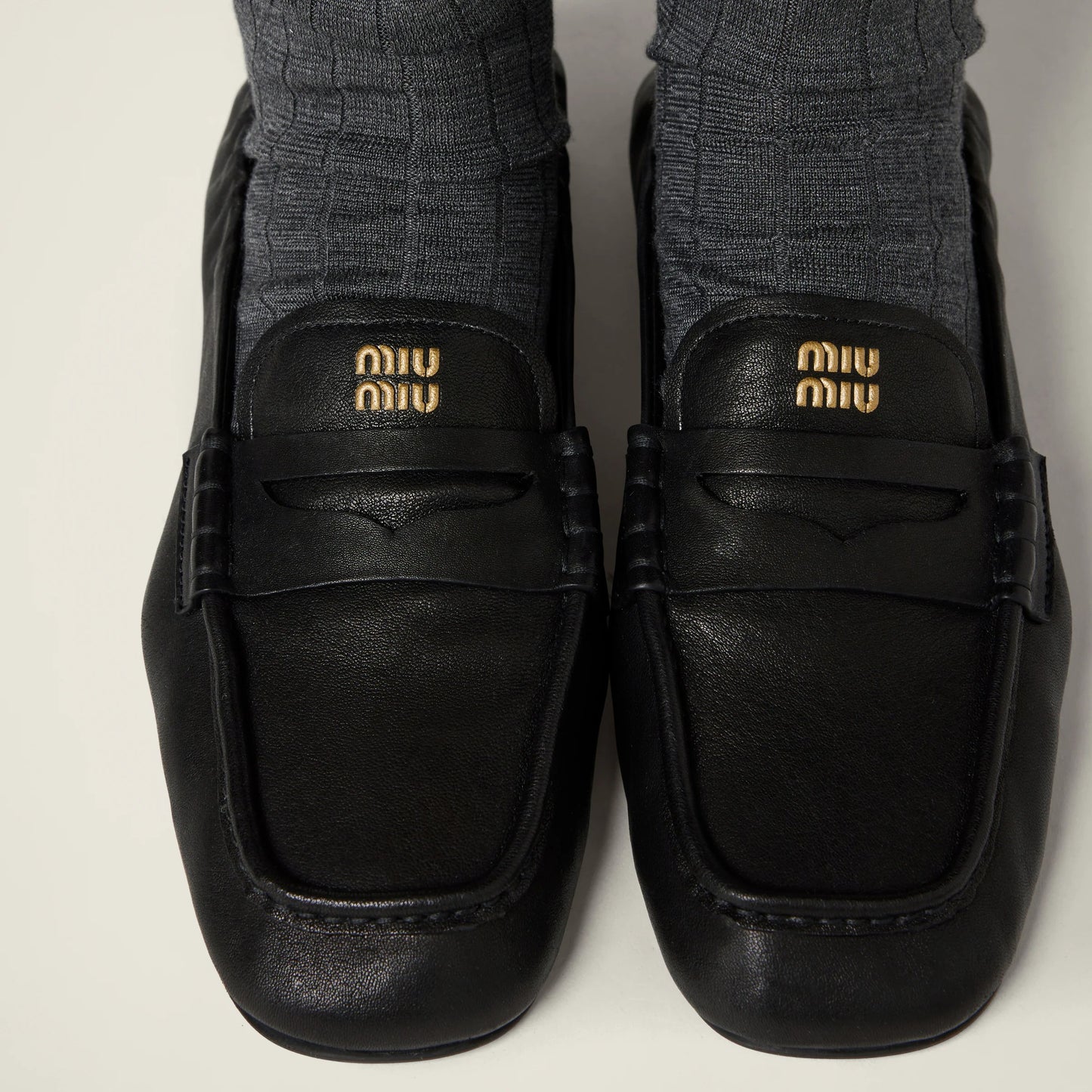 Ruches nappa leather loafers