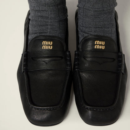 Ruches nappa leather loafers