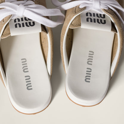 Plume suede mules