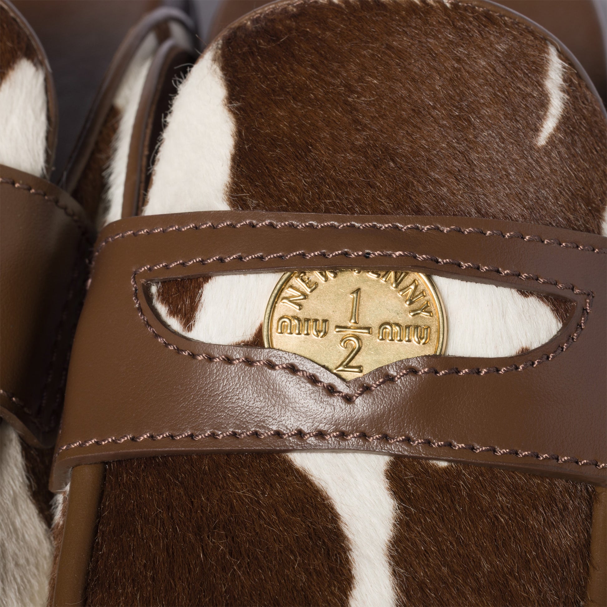 Printed leather mule