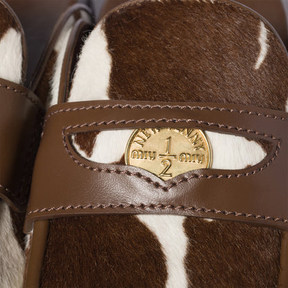 Printed leather mule