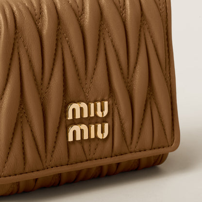Small matelassé nappa leather wallet