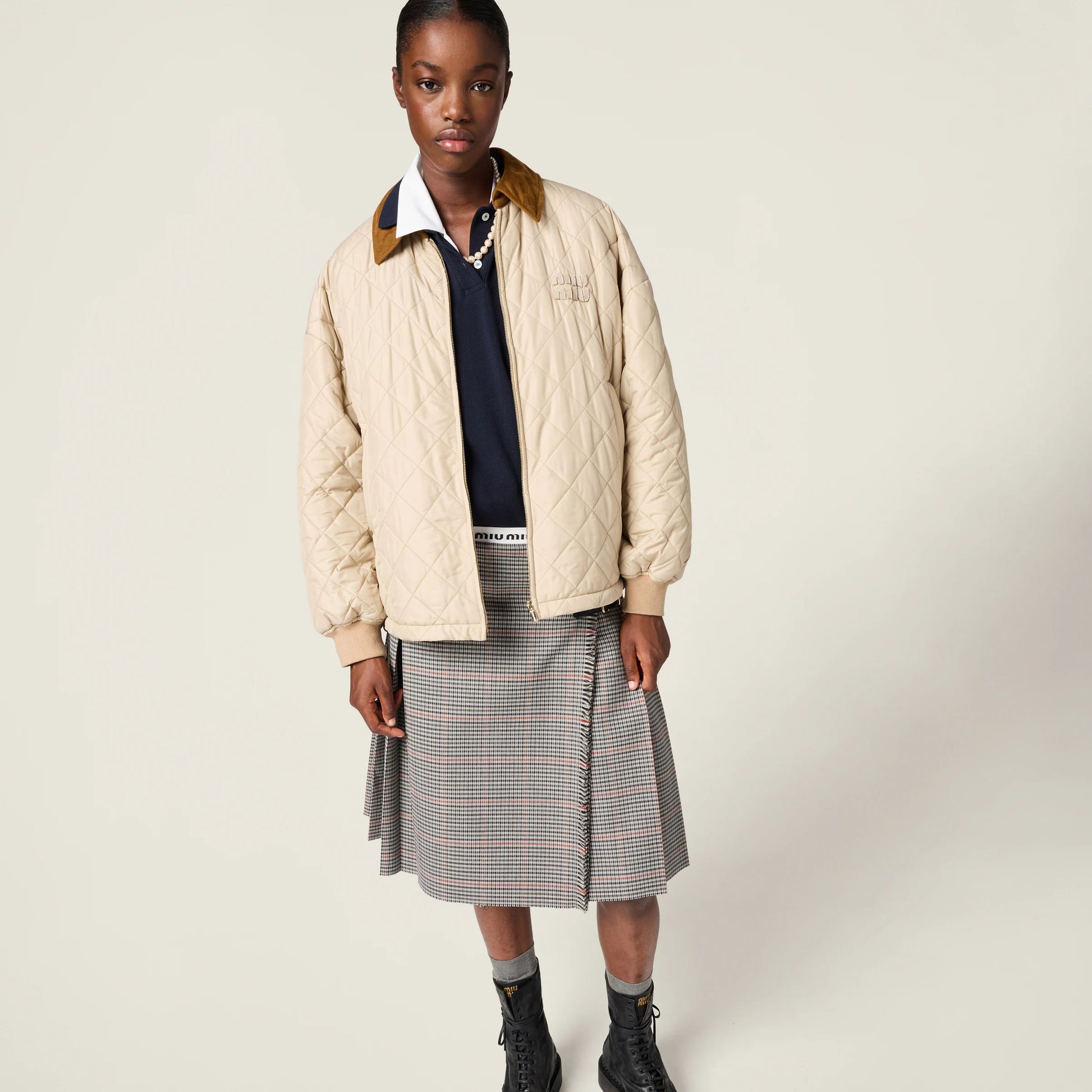 Technical fabric blouson jacket