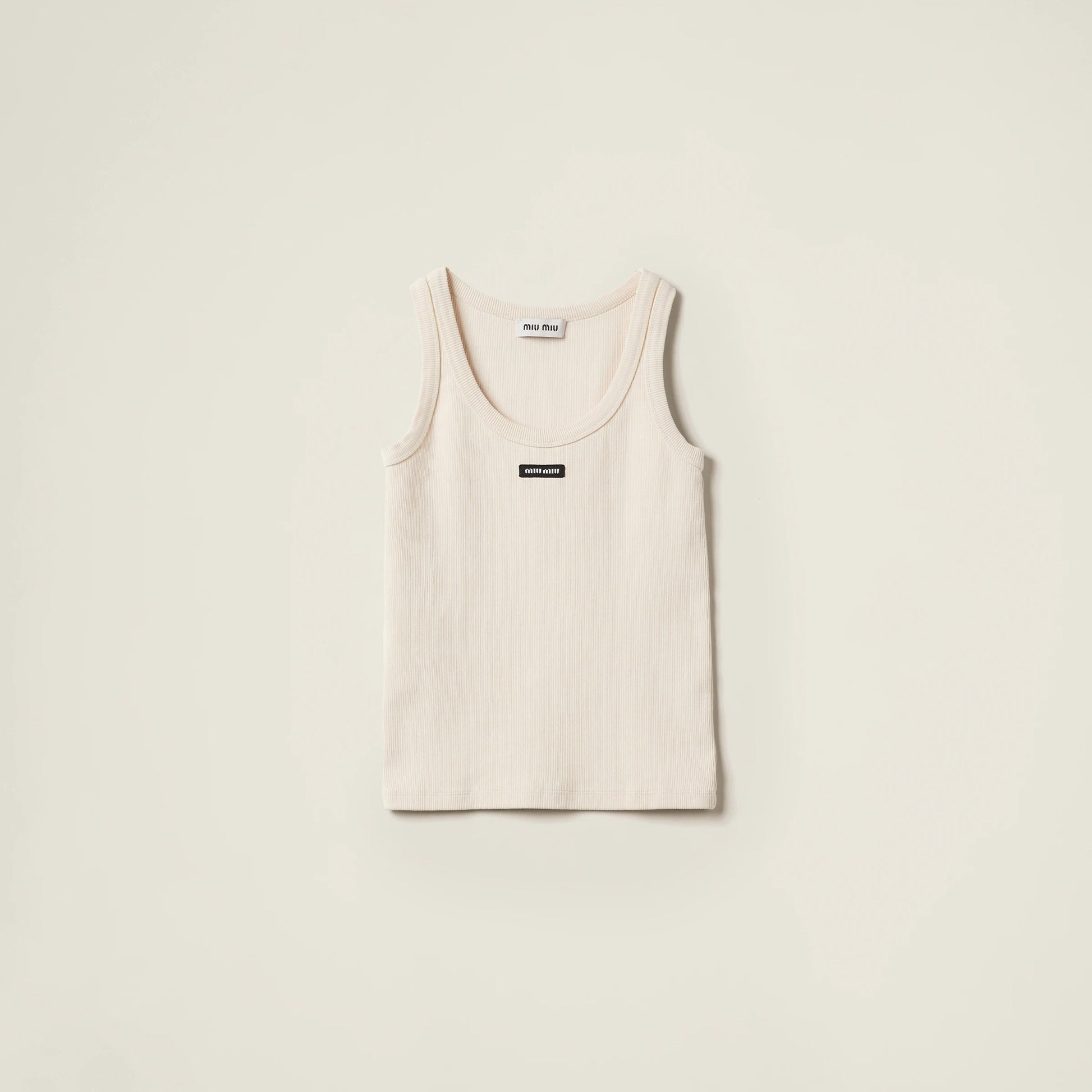 Garment-dyed ribbed knit jersey top