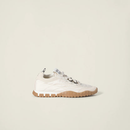 Tyre technical fabric and suede sneakers