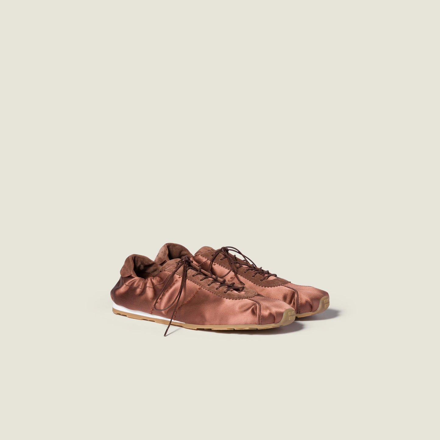 Plume satin sneakers