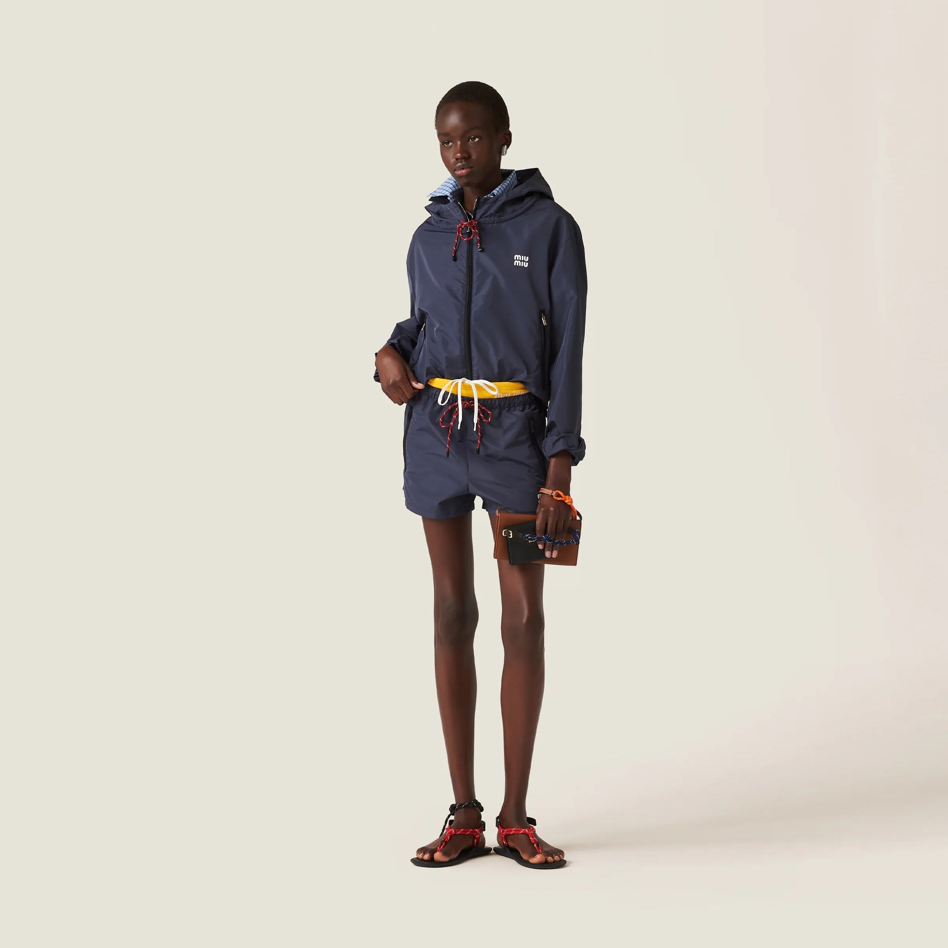 Technical fabric blouson jacket