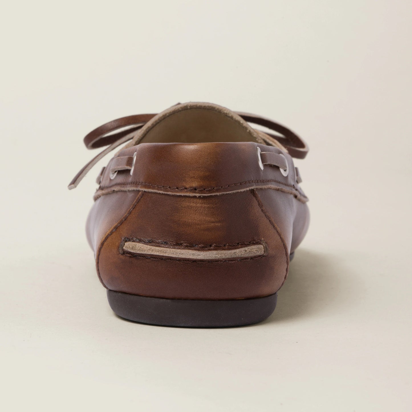 Bleached leather Deck shoes