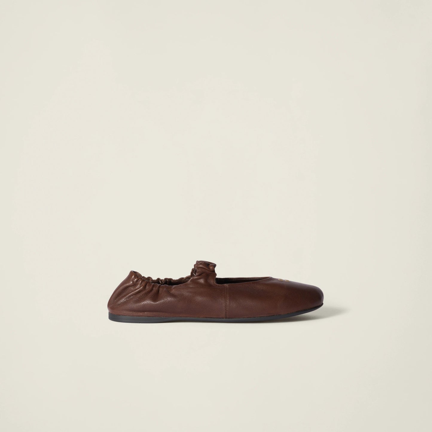Ruches nappa leather ballerinas