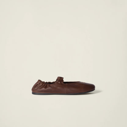 Ruches nappa leather ballerinas