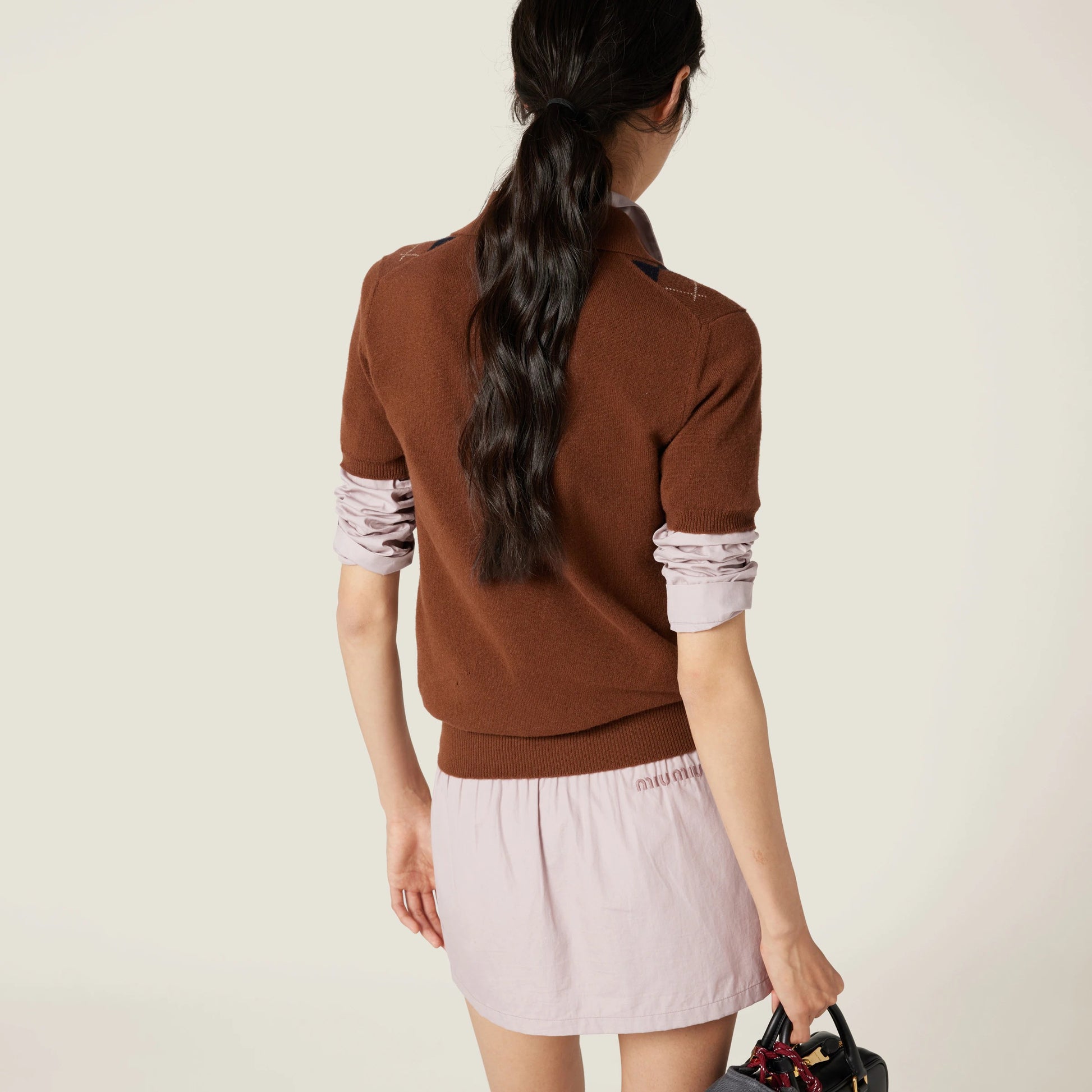 Cashmere knit polo shirt