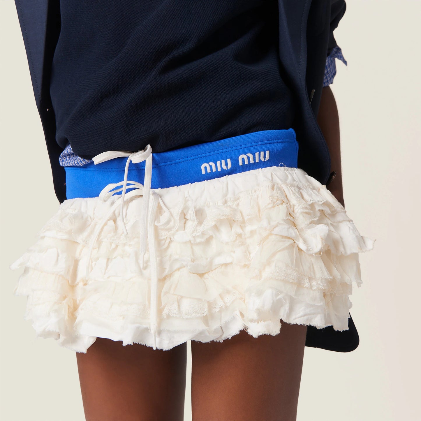 Slubbed canvas miniskirt