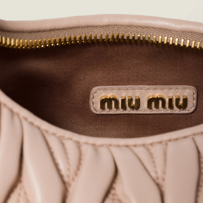Wander matelassé nappa leather hobo bag