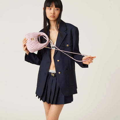 Wander matelassé nappa leather hobo bag