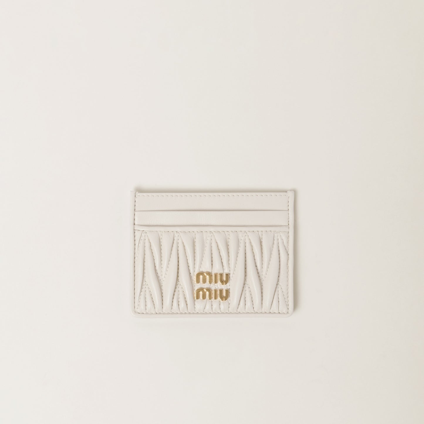 Matelassé nappa leather card holder