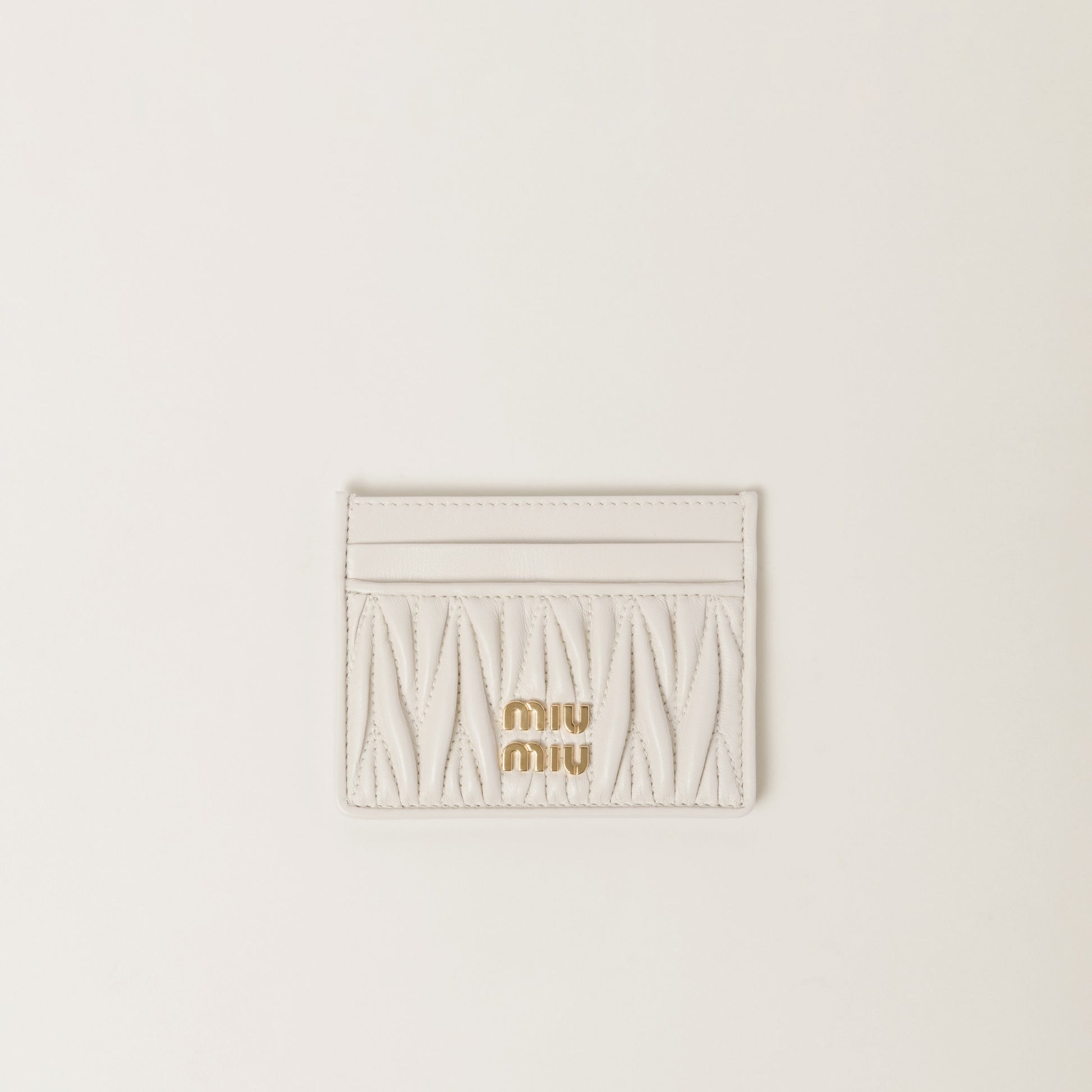 Matelassé nappa leather card holder