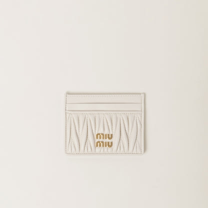 Matelassé nappa leather card holder