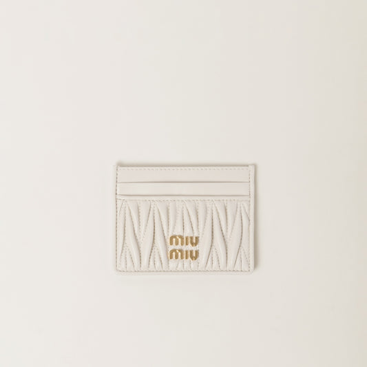 Matelassé nappa leather card holder